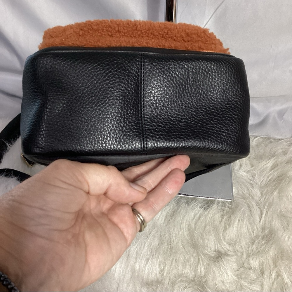 SOLD………..Coach Black Leather Mini Backpack with Brown Shearling EUC - Picture 12 of 15